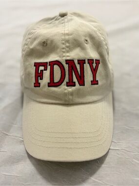 FDNY Embroidered Beige Baseball Cap